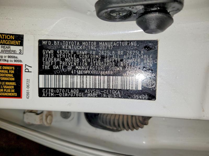 Продажа на аукционе авто 2017 Toyota Camry, vin: 4T1BF1FK4HU786469, номер лота: 64125226