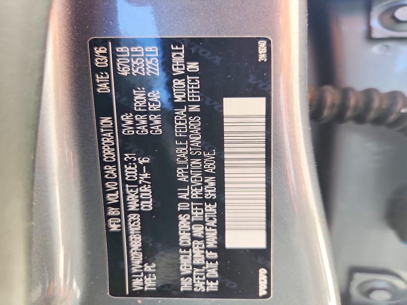 Продаж на аукціоні авто 2016 Volvo S60, vin: LYV402FM8GB110539, номер лоту: 64676966