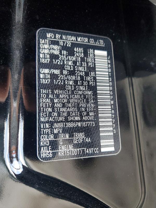 64905336 :رقم المزاد ، JN8BT3BB6PW187773 vin ، 2023 Nissan Rogue مزاد بيع