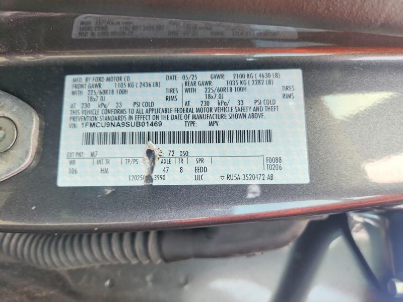 Aukcja sprzedaży 2025 Ford Escape, vin: 1FMCU9NA9SUB01469, numer aukcji: 64747426