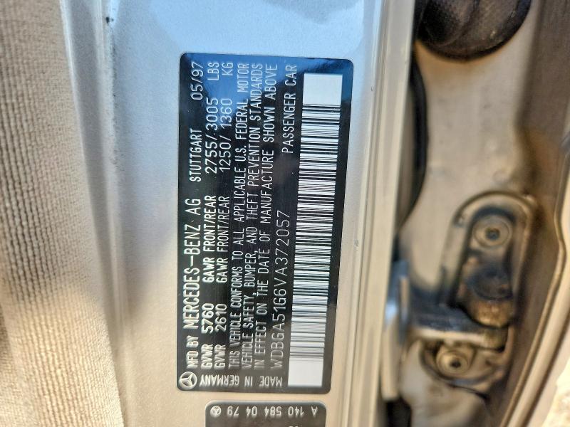 Aukcja sprzedaży 1997 Mercedes-benz S, vin: WDBGA51G6VA372057, numer aukcji: 65822326