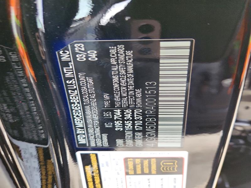 Aukcja sprzedaży 2024 Mercedes-benz Eqe Suv, vin: 4JGGM5DB1RA001513, numer aukcji: 66134796