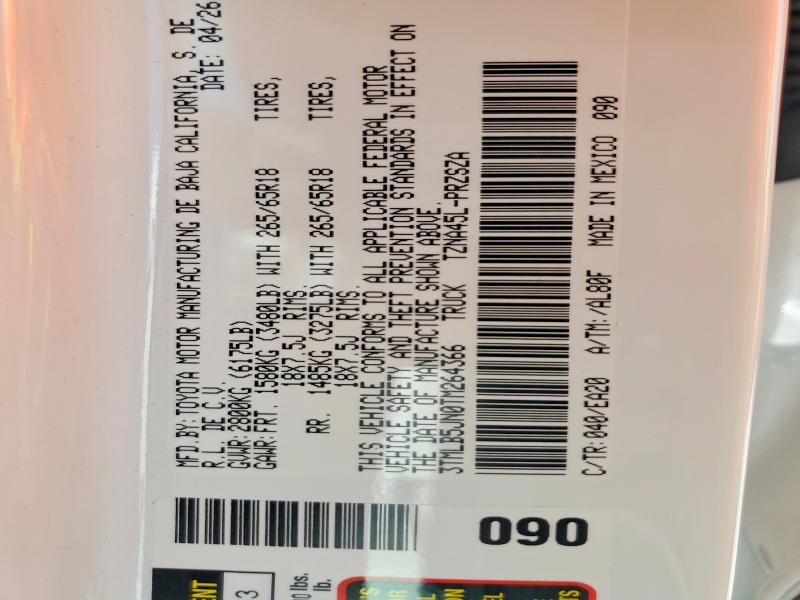 Aukcja sprzedaży 2026 Toyota Tacoma, vin: 3TMLB5JN0TM264366, numer aukcji: 65869776