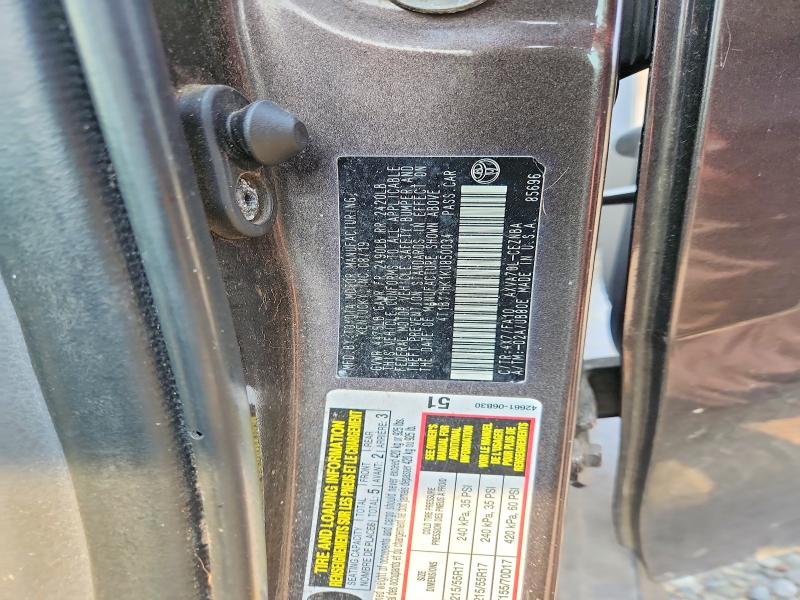 Продаж на аукціоні авто 2019 Toyota Camry, vin: 4T1B11HK1KU850034, номер лоту: 59137896