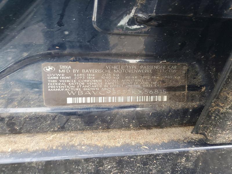 Продажа на аукционе авто 2007 Bmw 328, vin: WBAVC93537KX56815, номер лота: 63739506