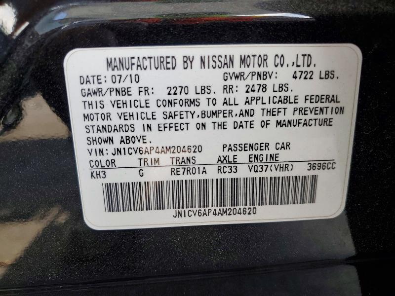 Продажа на аукционе авто 2010 Infiniti G37 Sedan, vin: JN1CV6AP4AM204620, номер лота: 63726676