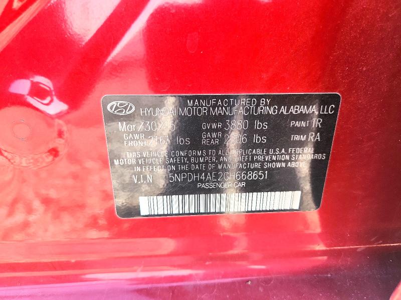 Продаж на аукціоні авто 2016 Hyundai Elantra, vin: 5NPDH4AE2GH668651, номер лоту: 65839986