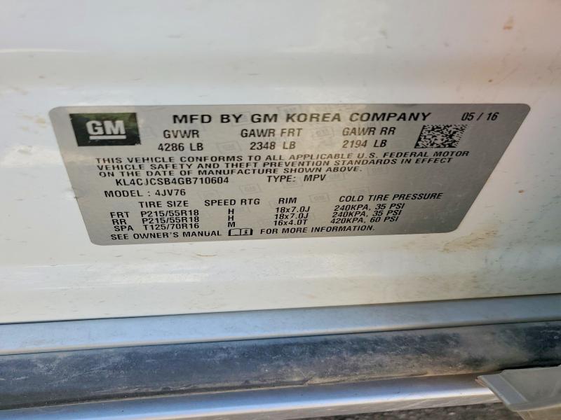 Продажа на аукционе авто 2016 Buick Encore, vin: KL4CJCSB4GB710604, номер лота: 65520476