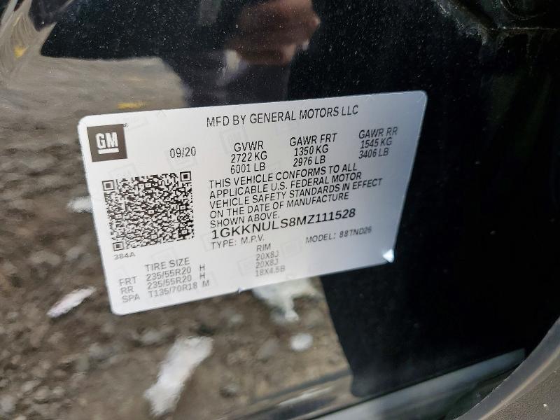 Aukcja sprzedaży 2021 Gmc Acadia, vin: 1GKKNULS8MZ111528, numer aukcji: 65291716