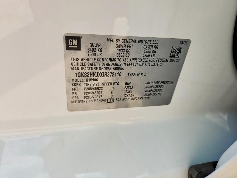 Aukcja sprzedaży 2016 Gmc Yukon Xl, vin: 1GKS2HKJXGR372110, numer aukcji: 64252036