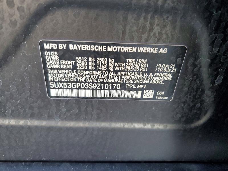 Продажа на аукционе авто 2025 Bmw X3, vin: 5UX53GP03S9Z10170, номер лота: 63650976