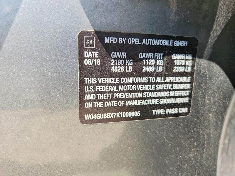 63549216 :رقم المزاد ، W04GU8SX7K1009605 vin ، 2019 Buick Regal Tourx مزاد بيع