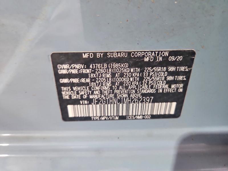 Продаж на аукціоні авто 2021 Subaru Crosstrek, vin: JF2GTHNC1MH262397, номер лоту: 66704636