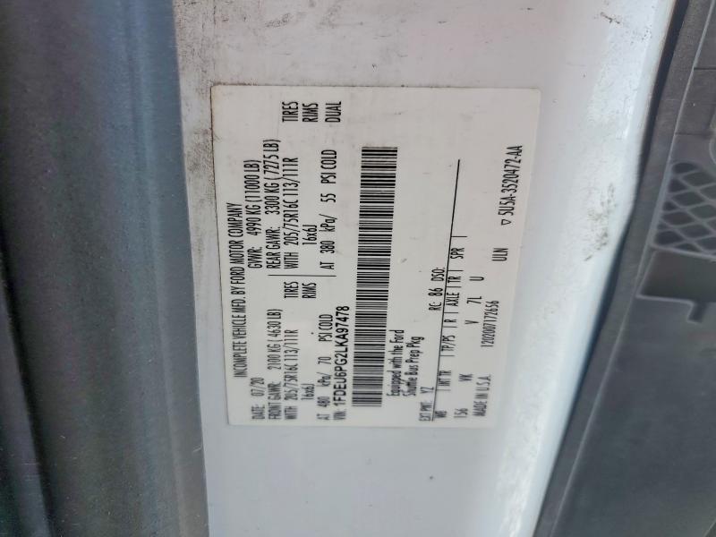 Aukcja sprzedaży 2020 Ford Transit, vin: 1FDEU6PG2LKA97478, numer aukcji: 62360066