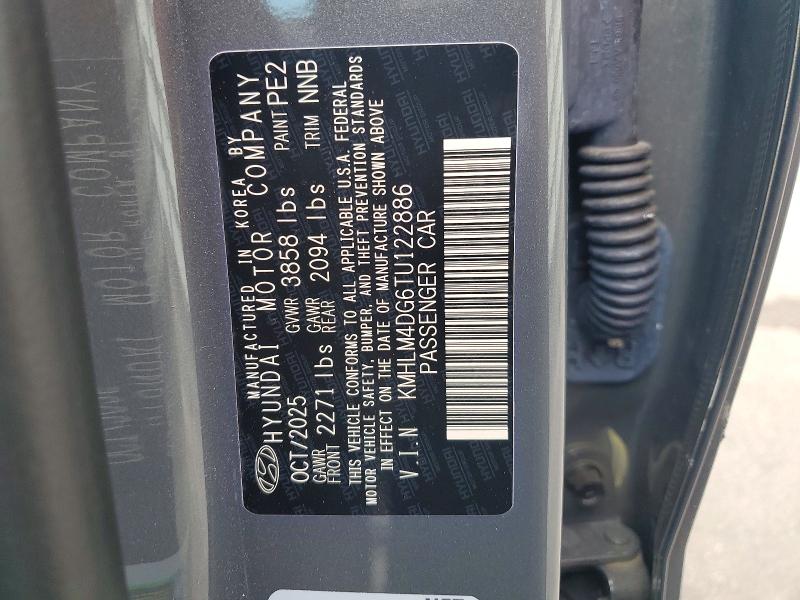 65959296 :رقم المزاد ، KMHLM4DG6TU122886 vin ، 2026 Hyundai Elantra مزاد بيع