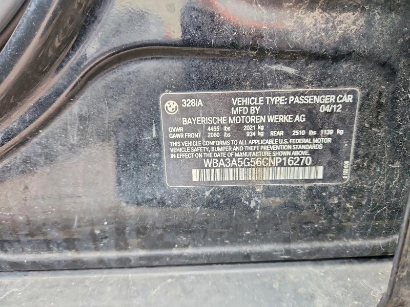 66060796 :رقم المزاد ، WBA3A5G56CNP16270 vin ، 2012 Bmw 328 مزاد بيع