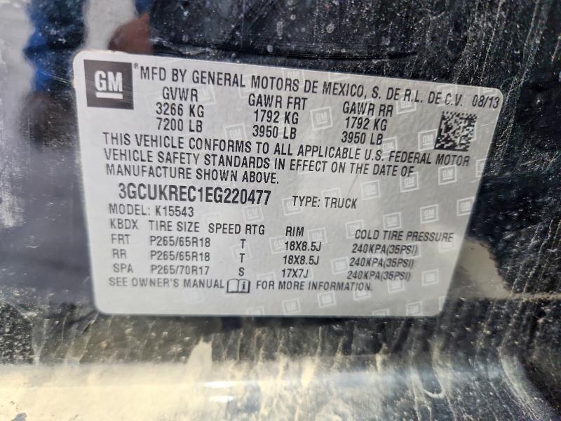 65006116 :رقم المزاد ، 3GCUKREC1EG220477 vin ، 2014 Chevrolet Silverado مزاد بيع