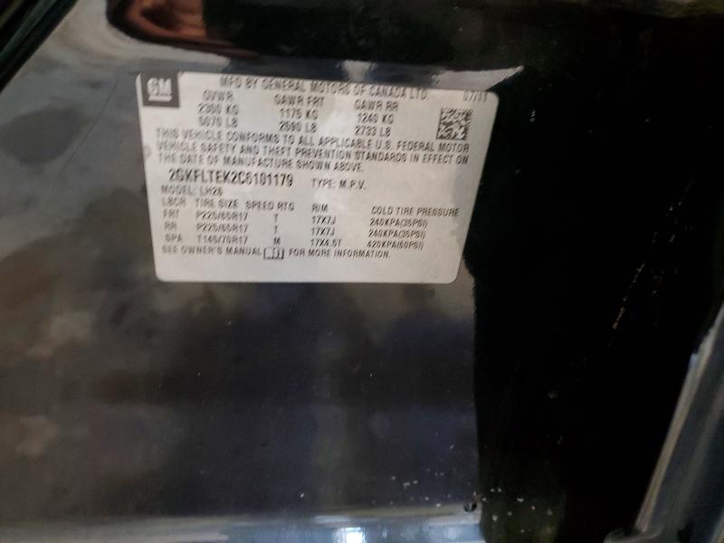 Auction sale of the 2012 Gmc Terrain, vin: 2GKFLTEK2C6101179, lot number: 64710926