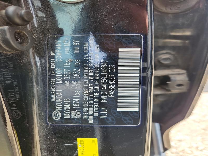 Auction sale of the 2016 Hyundai Accent, vin: KMHCT4AE5GU149847, lot number: 65287576