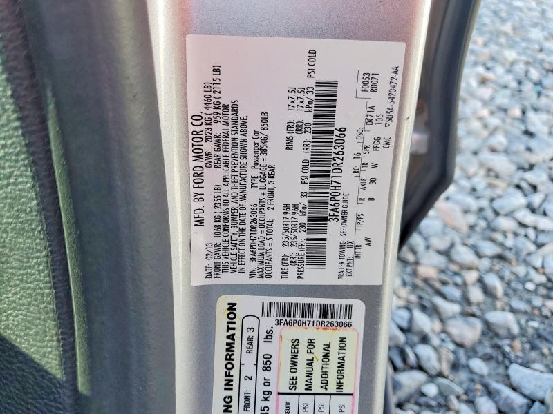Продажа на аукционе авто 2013 Ford Fusion, vin: 3FA6P0H71DR263066, номер лота: 66352606