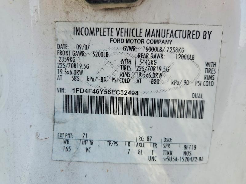 2008 Ford F450 მანქანა იყიდება აუქციონზე, vin: 1FD4F46Y58EC32494, აუქციონის ნომერი: 67223446