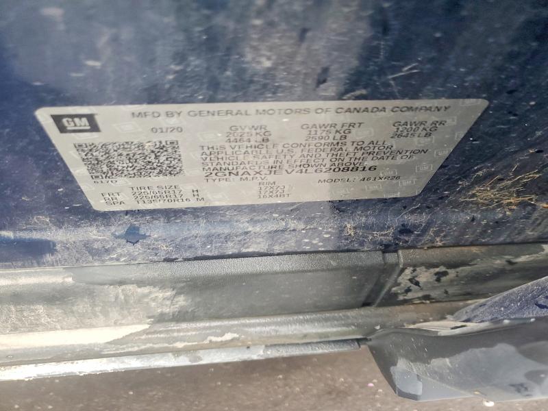 Aukcja sprzedaży 2020 Chevrolet Equinox, vin: 2GNAXJEV4L6208816, numer aukcji: 64565686
