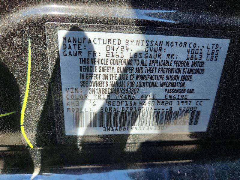 Продажа на аукционе авто 2024 Nissan Sentra, vin: 3N1AB8CV4RY343307, номер лота: 64798436