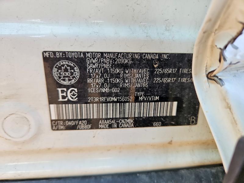 Aukcja sprzedaży 2021 Toyota Rav4, vin: 2T3R1RFV0MW156052, numer aukcji: 66182536
