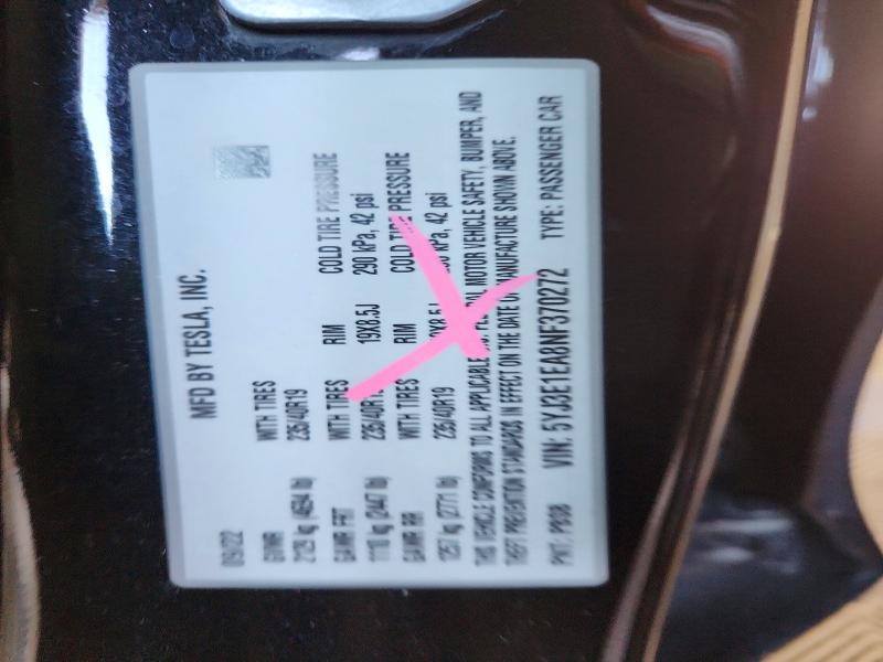 64856546 :رقم المزاد ، 5YJ3E1EA8NF370272 vin ، 2022 Tesla Model 3 مزاد بيع