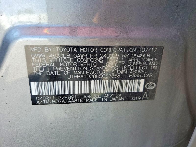 Продажа на аукционе авто 2017 Lexus Is, vin: JTHBA1D28H5057356, номер лота: 65181406