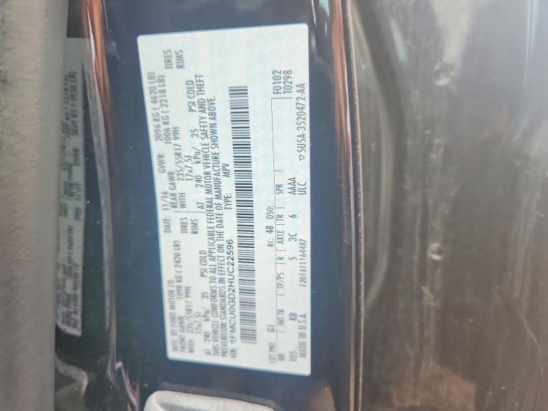 2017 Ford Escape მანქანა იყიდება აუქციონზე, vin: 1FMCU0GD2HUC22596, აუქციონის ნომერი: 66811926