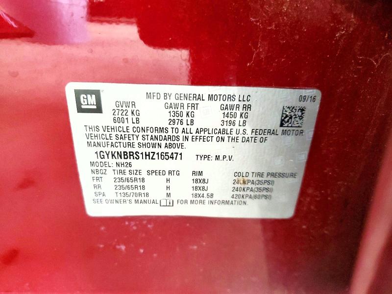 Продаж на аукціоні авто 2017 Cadillac Xt5, vin: 1GYKNBRS1HZ165471, номер лоту: 64031126