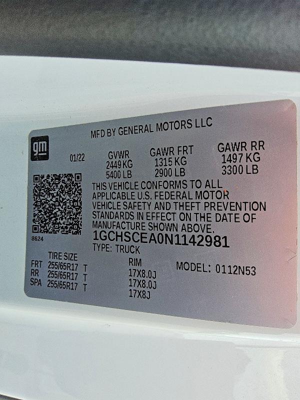 2022 Chevrolet Colorado მანქანა იყიდება აუქციონზე, vin: 1GCHSCEA0N1142981, აუქციონის ნომერი: 63770246