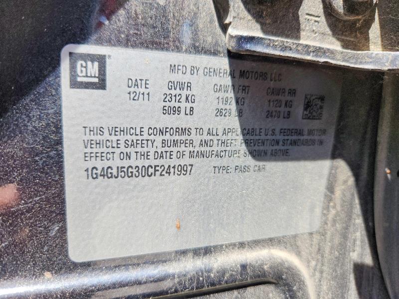 65118326 :رقم المزاد ، 1G4GJ5G30CF241997 vin ، 2012 Buick Lacrosse مزاد بيع