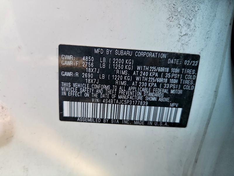 Продаж на аукціоні авто 2023 Subaru Outback, vin: 4S4BTAJC5P3177839, номер лоту: 64014396
