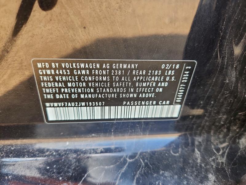 Продаж на аукціоні авто 2018 Volkswagen Golf R, vin: WVWVF7AU2JW193507, номер лоту: 64128536
