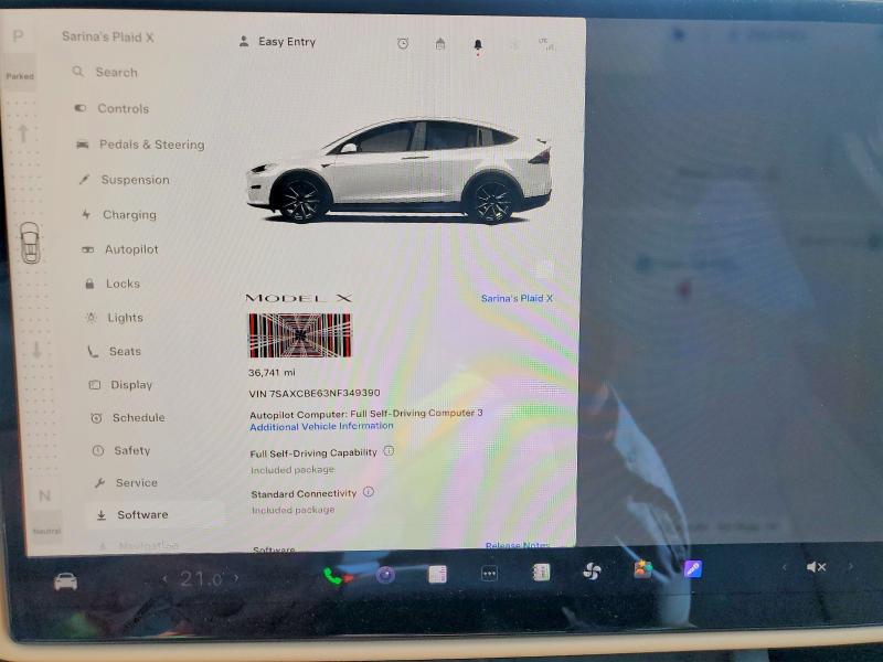 Продаж на аукціоні авто 2022 Tesla Model X, vin: 7SAXCBE63NF349390, номер лоту: 65095446