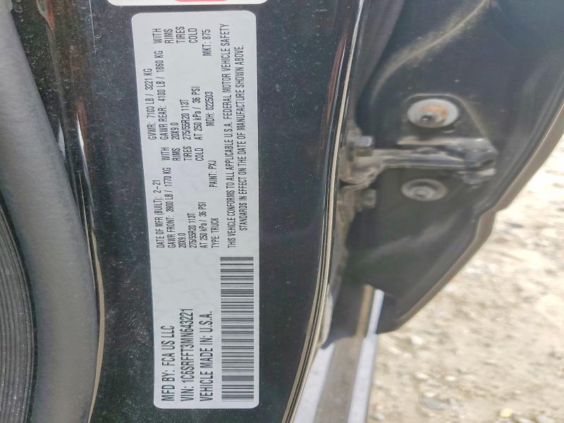 2021 Ram 1500 მანქანა იყიდება აუქციონზე, vin: 1C6SRFFT3MN643221, აუქციონის ნომერი: 63791676