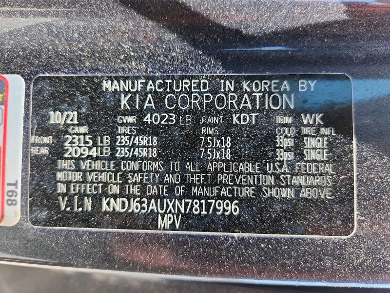 Aukcja sprzedaży 2022 Kia Soul, vin: KNDJ63AUXN7817996, numer aukcji: 65598816