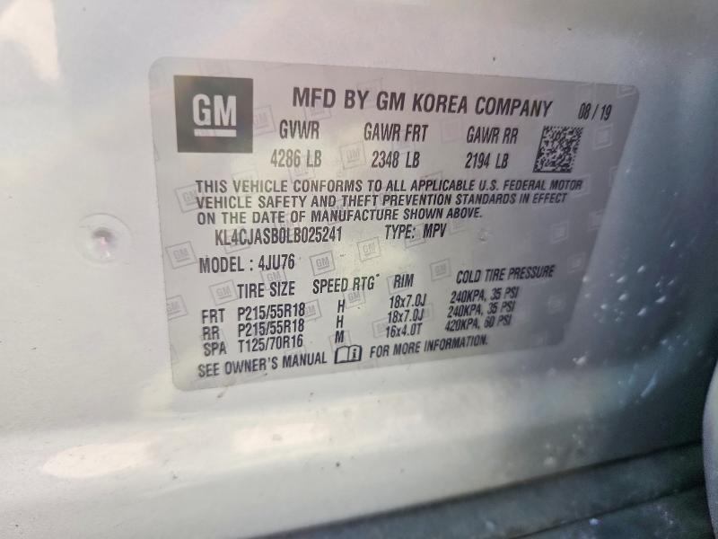 Продажа на аукционе авто 2020 Buick Encore, vin: KL4CJASB0LB025241, номер лота: 65692326