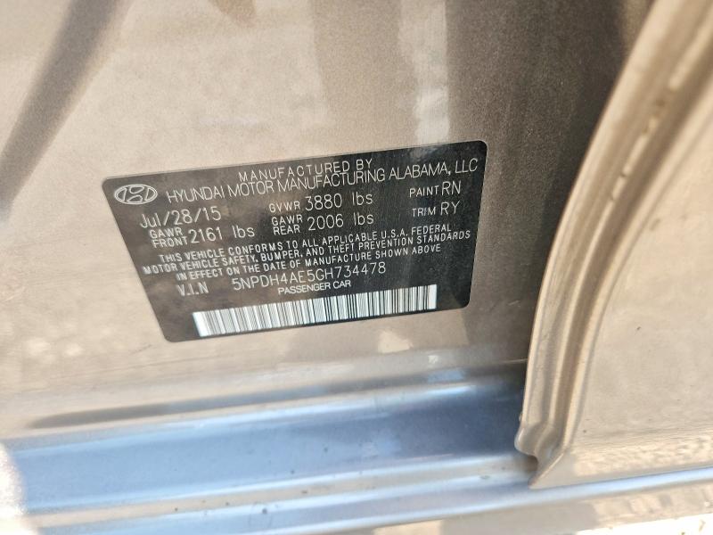2016 Hyundai Elantra მანქანა იყიდება აუქციონზე, vin: 5NPDH4AE5GH734478, აუქციონის ნომერი: 65002356