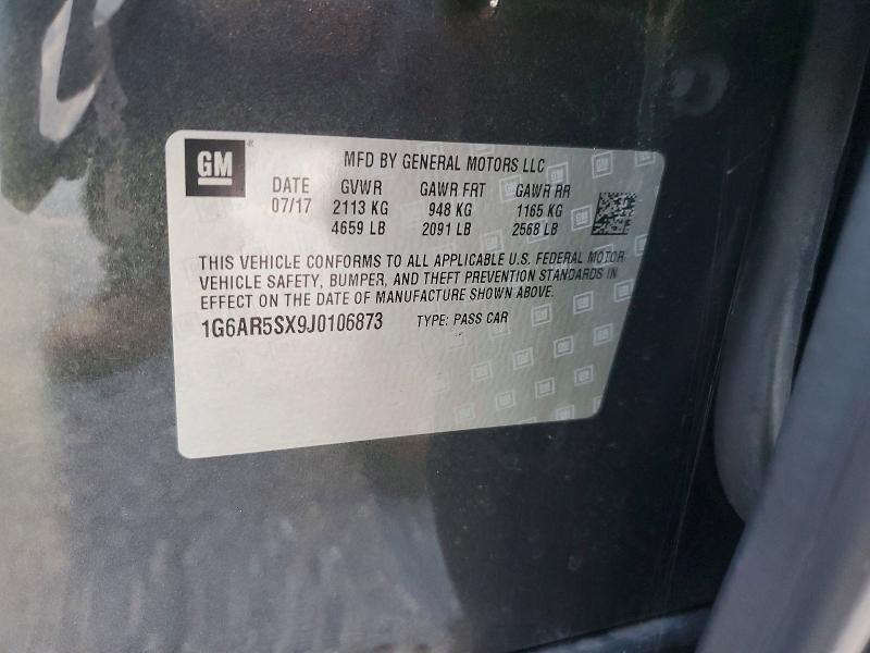 64637726 :رقم المزاد ، 1G6AR5SX9J0106873 vin ، 2018 Cadillac Cts مزاد بيع