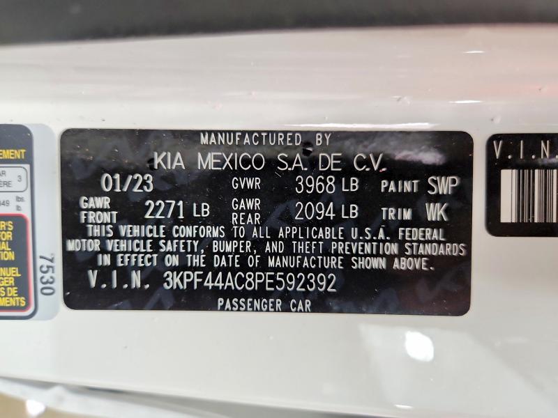 64934446 :رقم المزاد ، 3KPF44AC8PE592392 vin ، 2023 Kia Forte مزاد بيع