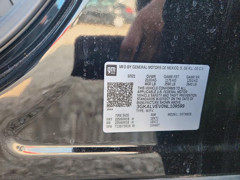 Aukcja sprzedaży 2022 Gmc Terrain, vin: 3GKALVEV0NL109599, numer aukcji: 66593636