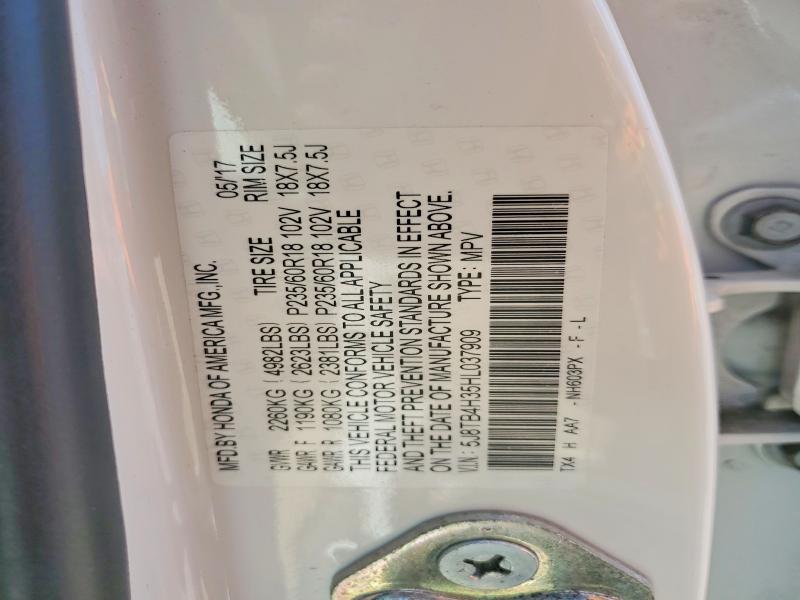 66447526 :رقم المزاد ، 5J8TB4H35HL037909 vin ، 2017 Acura Rdx مزاد بيع