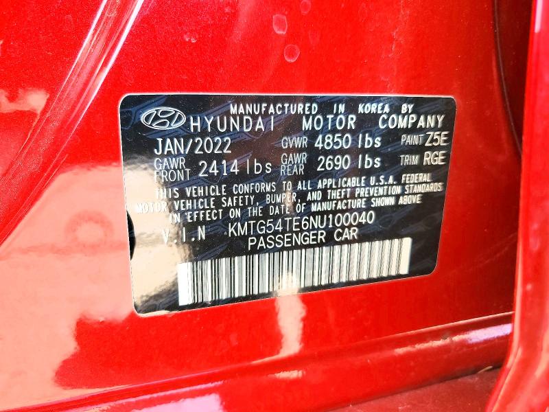 64967366 :رقم المزاد ، KMTG54TE6NU100040 vin ، 2022 Genesis G70 مزاد بيع
