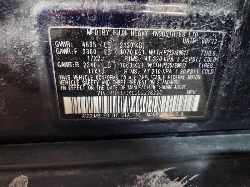 Aukcja sprzedaży 2013 Subaru Outback, vin: 4S4BRDKC2D2238225, numer aukcji: 65173906