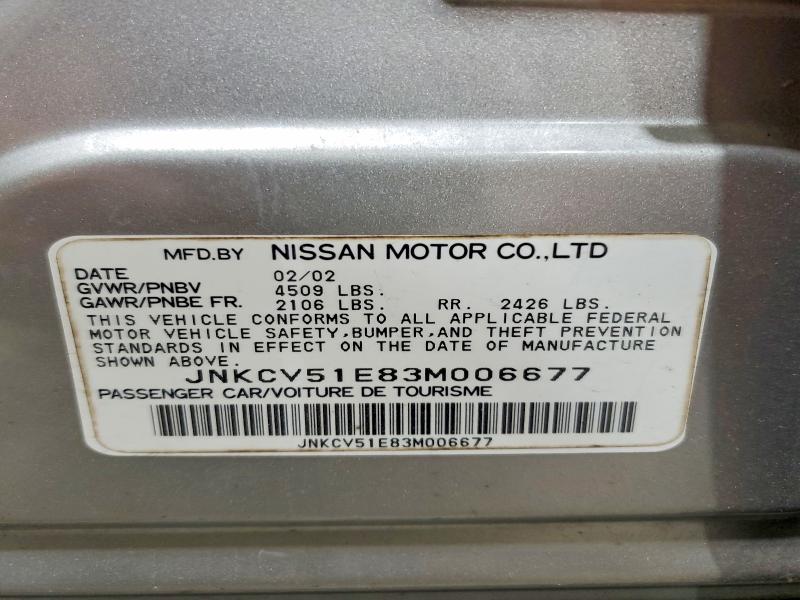 2003 Infiniti G35 მანქანა იყიდება აუქციონზე, vin: JNKCV51E83M006677, აუქციონის ნომერი: 67018296