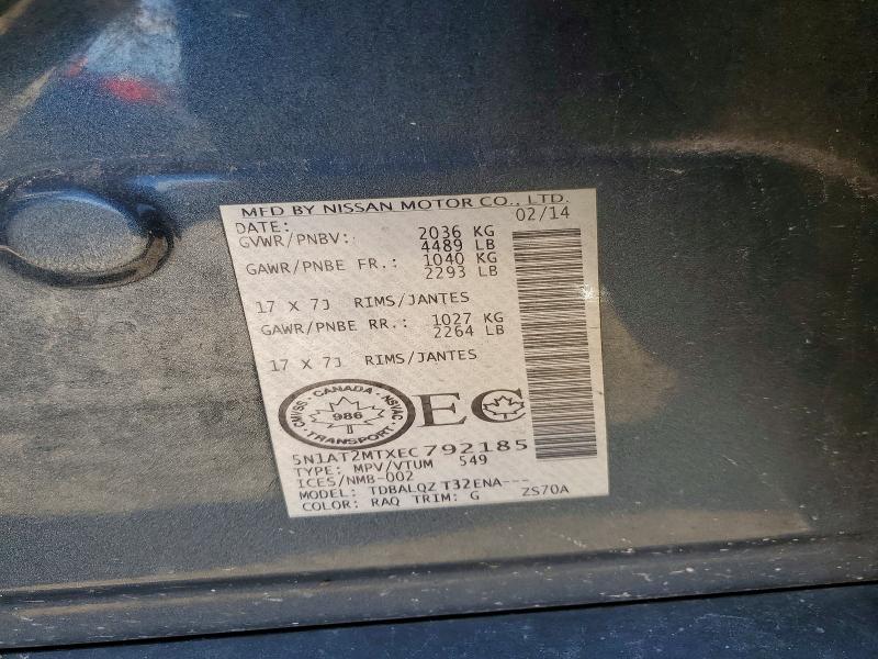 Продажа на аукционе авто 2014 Nissan Rogue, vin: 5N1AT2MTXEC792185, номер лота: 64730826