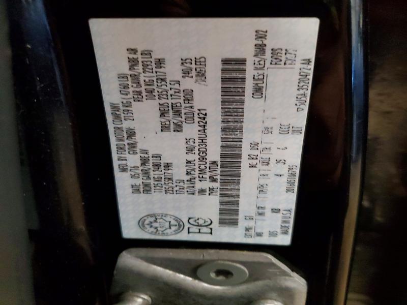 66003756 :رقم المزاد ، 1FMCU9GD3HUA42421 vin ، 2017 Ford Escape مزاد بيع